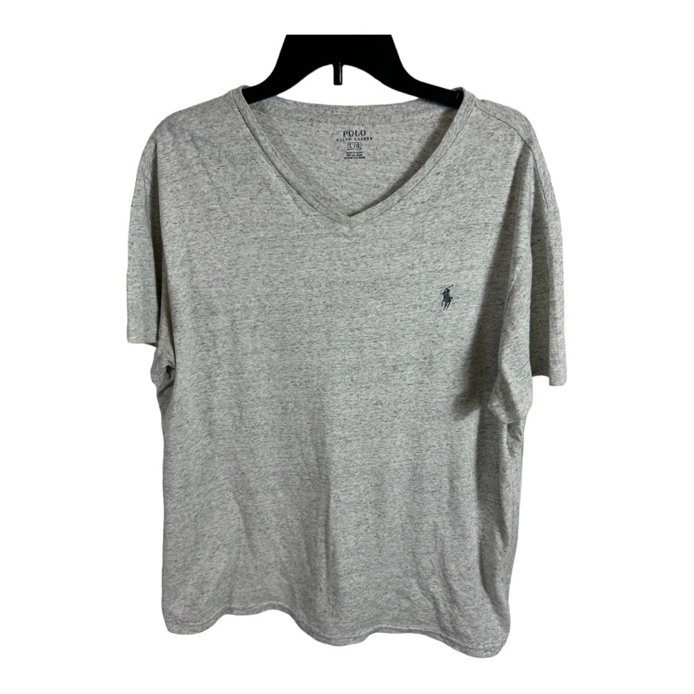Polo Ralph Lauren Gray T-Shirt Cotton V Neck Size Large N402